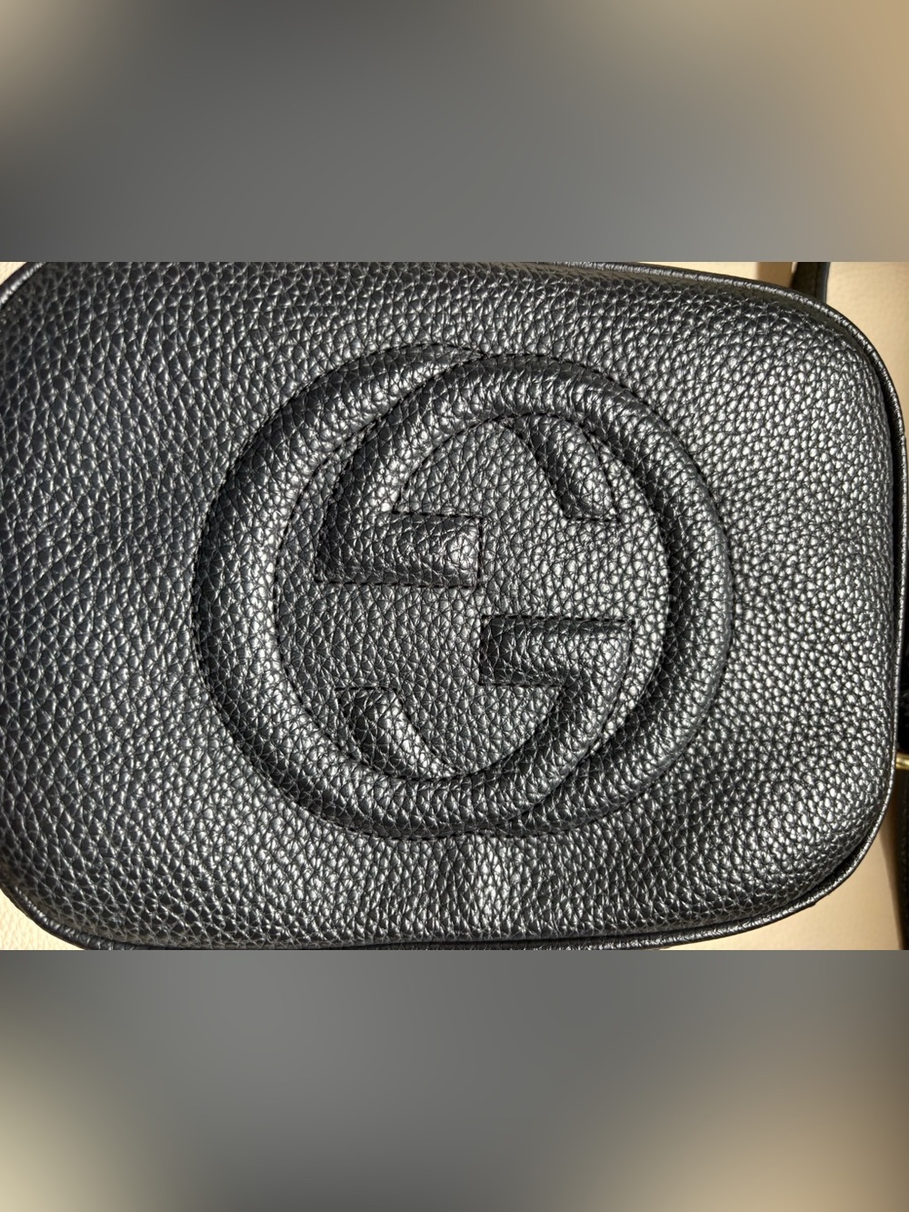 Gucci Black Pebbled Leather Crossbody with Debossed Logo - Picture 9 of 9